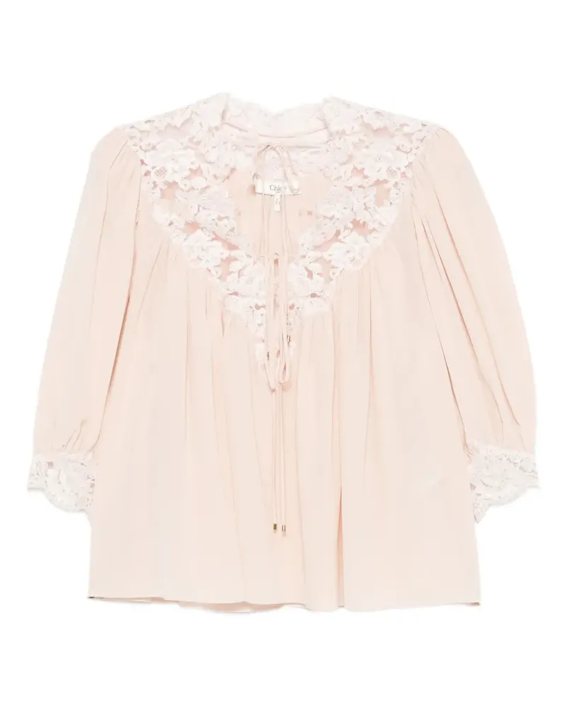 Chloé lace-trim blouse - Rosa Rosa