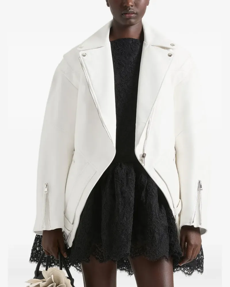 Givenchy Back-to-Front-Bikerjacke aus Leder - Weiß Weiß