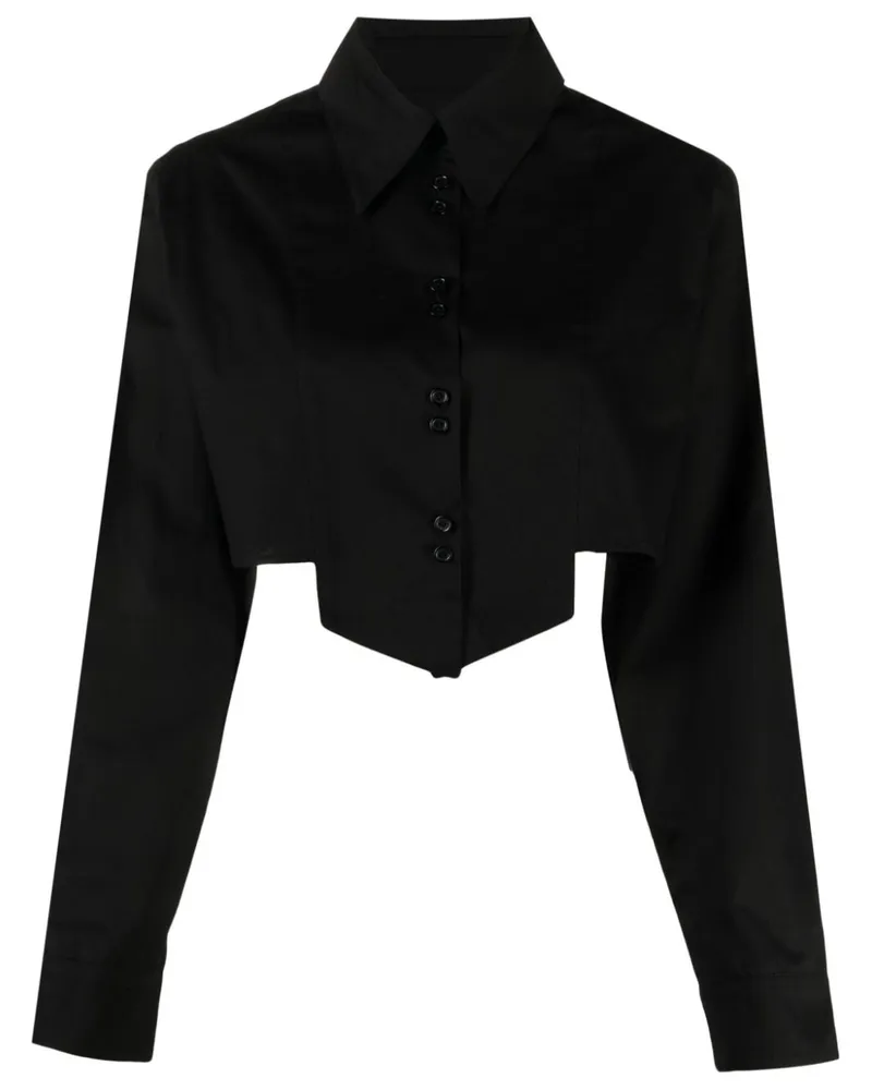 RXQUETTE Cropped-Hemd aus Baumwolle - Schwarz Schwarz