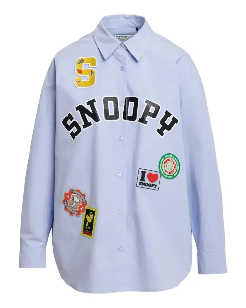 Essentiel Snoopy-patch shirt - Blau Blau
