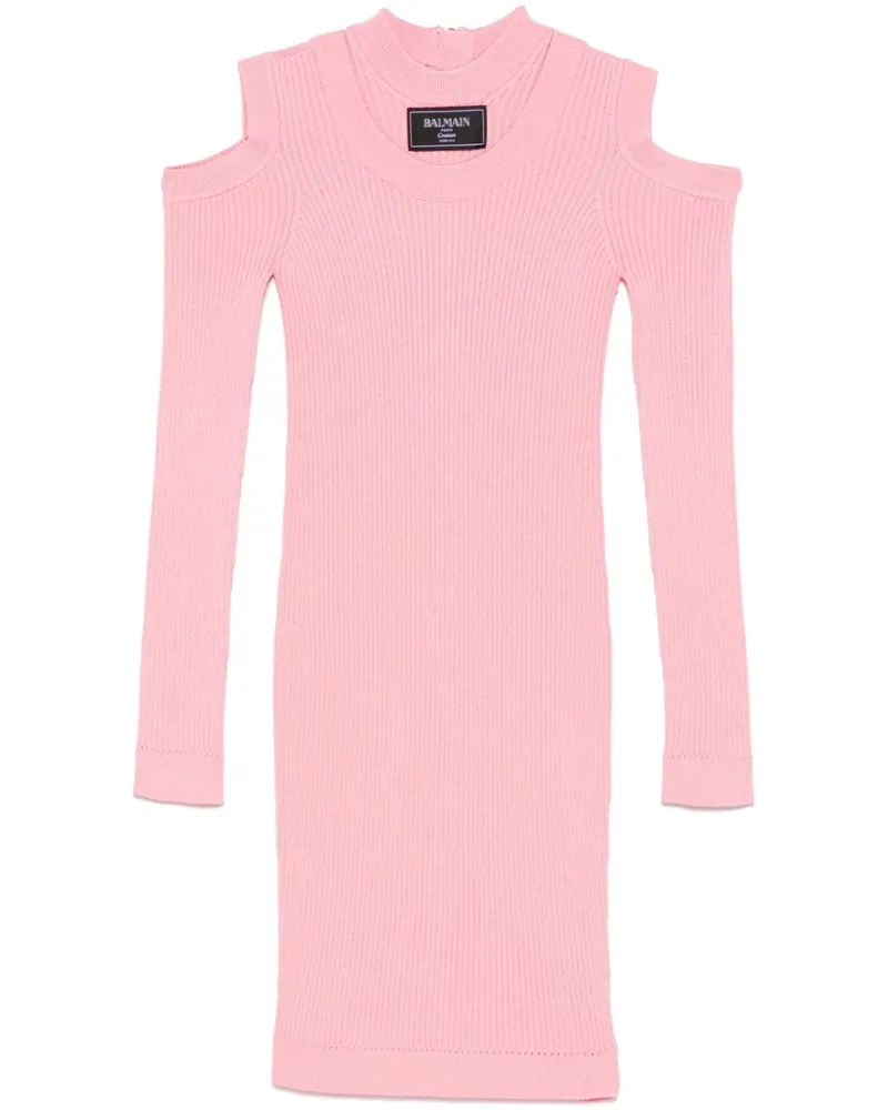 Balmain Geripptes Minikleid - Rosa Rosa