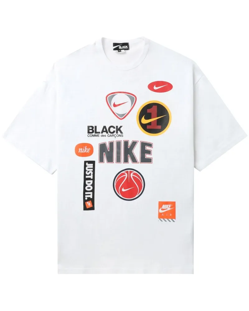 Comme des Garçons x Nike T-Shirt mit Logo-Print Weiß