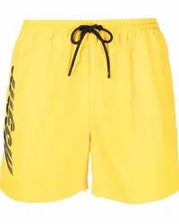 MSGM Badeshorts mit Logo-Print Gelb