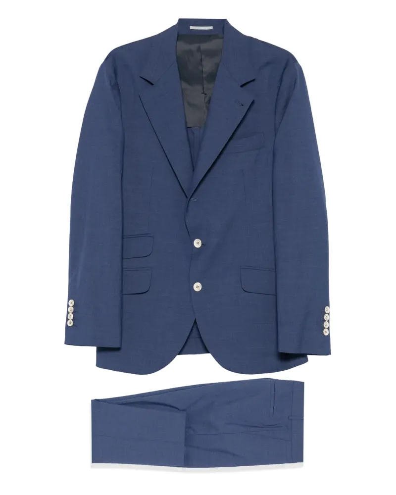 Brunello Cucinelli Anzug mit fallendem Revers - Blau Blau