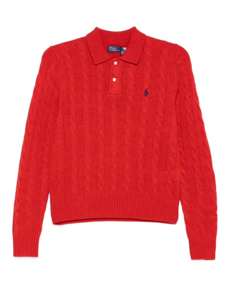 Ralph Lauren Polo-Pullover mit Zopfmuster - Rot Rot