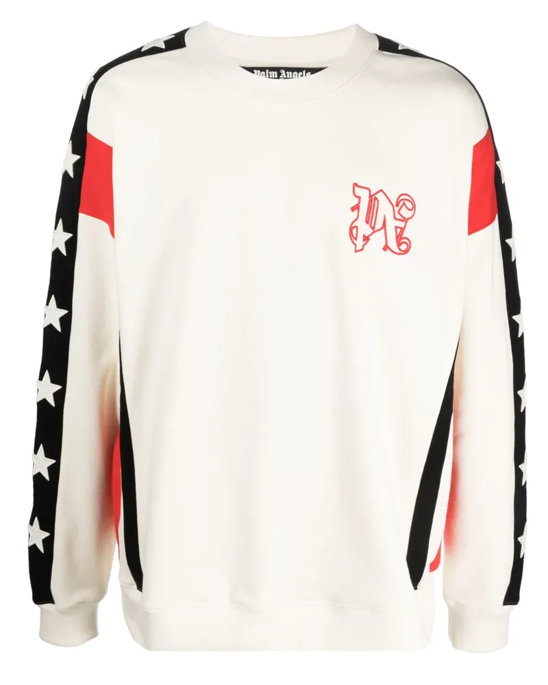 Palm Angels Sweatshirt mit Logo-Stickerei - Weiß Weiß