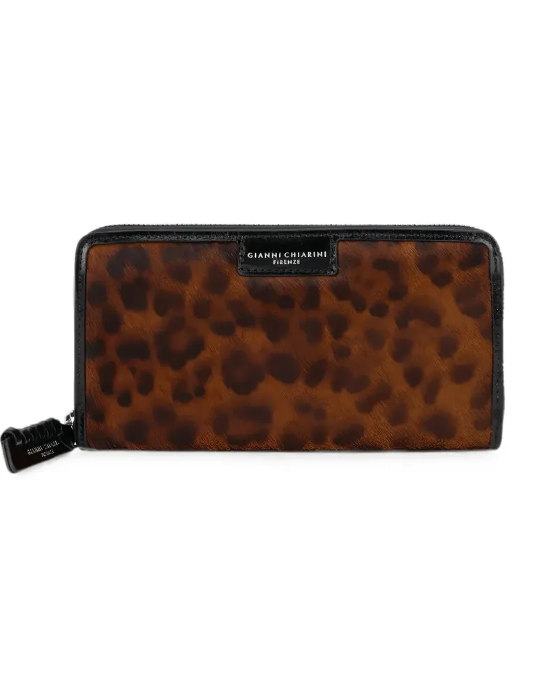 Gianni Chiarini leopard-print zip-around wallet - Braun Braun
