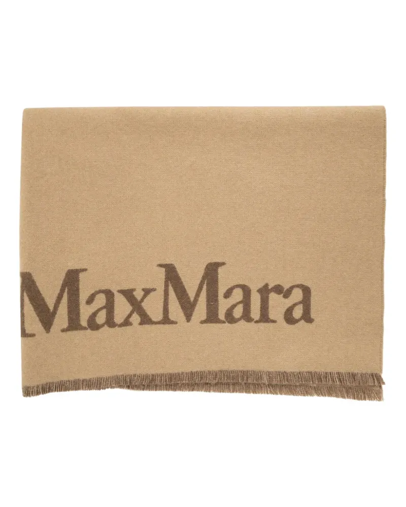 Max Mara Tenue Schal mit Jacquard-Logo - Nude Nude