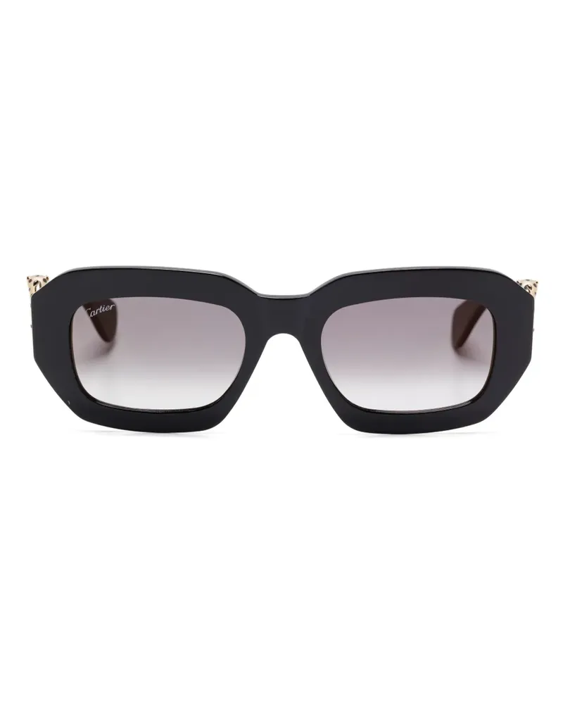Cartier Sonnenbrille mit geometrischem Gestell - Schwarz Schwarz