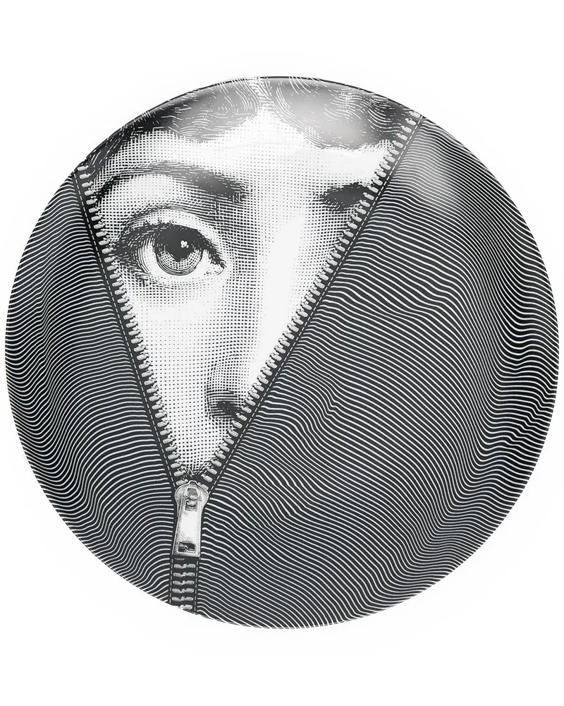 Fornasetti T&V Wandteller aus Keramik - Schwarz Schwarz