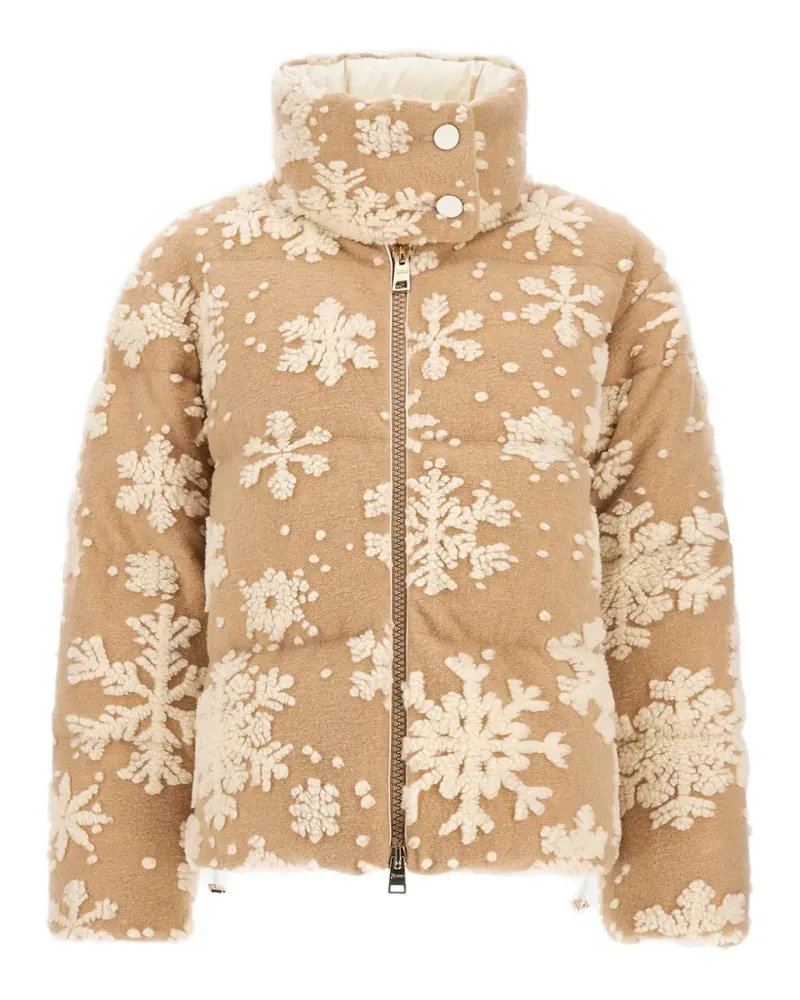 Herno Gesteppte Jacke mit Schneeflocken-Jacquard - Nude Nude