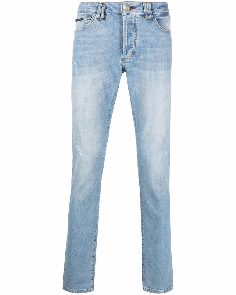 Philipp Plein Gerade Jeans im Distressed-Look - Blau Blau