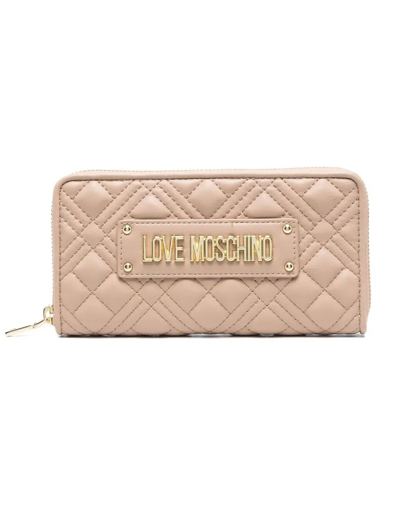 Moschino Gestepptes Portemonnaie - Nude Nude