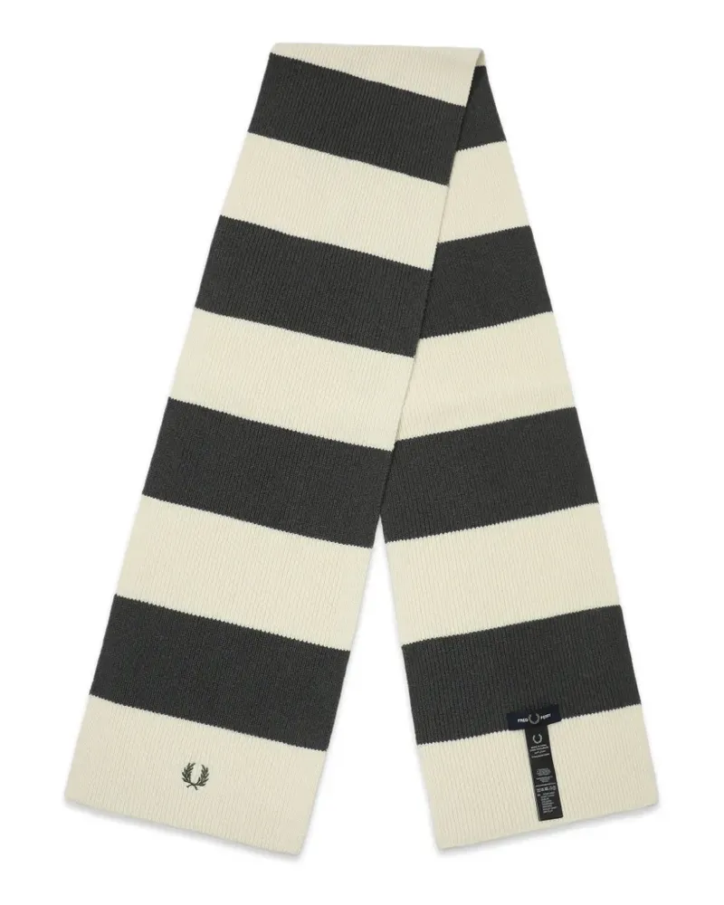 Fred Perry Gerippter Schal mit Streifen - Weiß Weiß