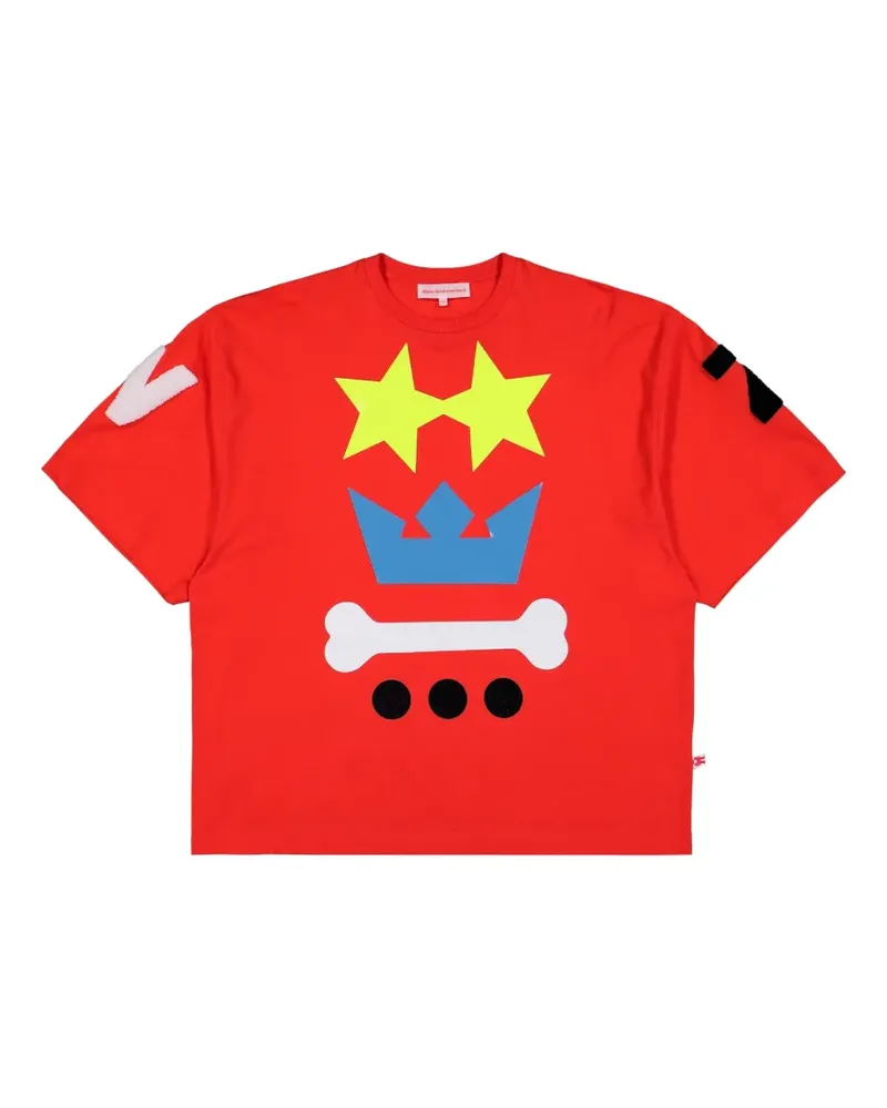 Walter van Beirendonck Waakzaam front-print T-shirt - Rot Rot