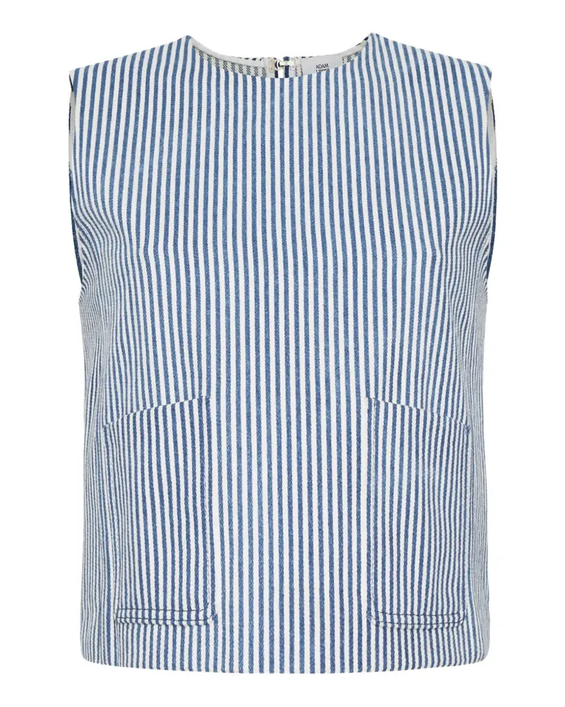 Adam Lippes Ludlow striped sleeveless blouse - Blau Blau