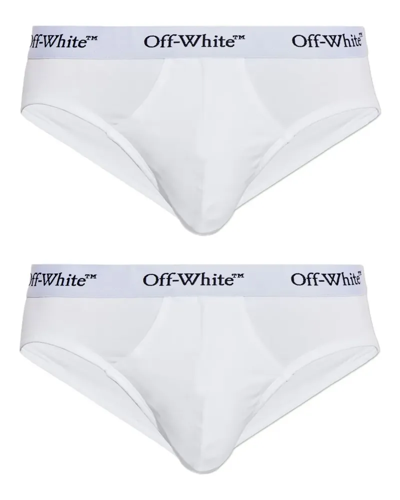 OFF-WHITE Set aus zwei Slips mit Logo-Bund - Weiß Weiß
