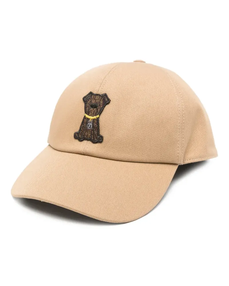 Fendi Baseballkappe mit Hundestickerei - Braun Braun