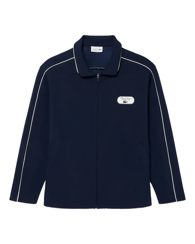 Lacoste Piqué-Pullover mit Paspelierung - Blau Blau