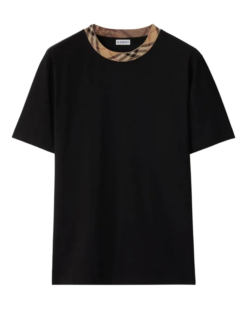 Burberry T-Shirt mit karierten Details - Schwarz Schwarz