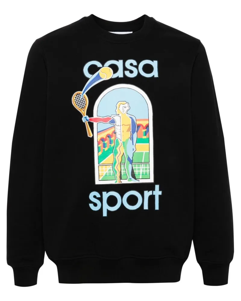 Casablanca Paris Le Jeu Sweatshirt aus Bio-Baumwolle - Schwarz Schwarz