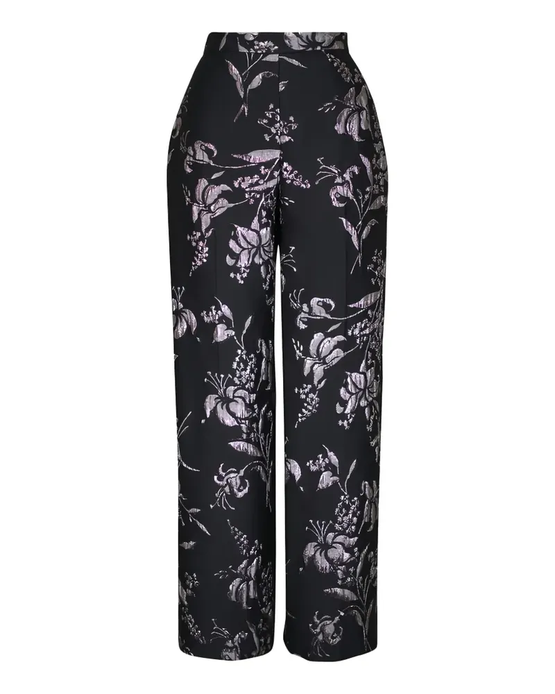 Lela Rose floral trousers - Schwarz Schwarz