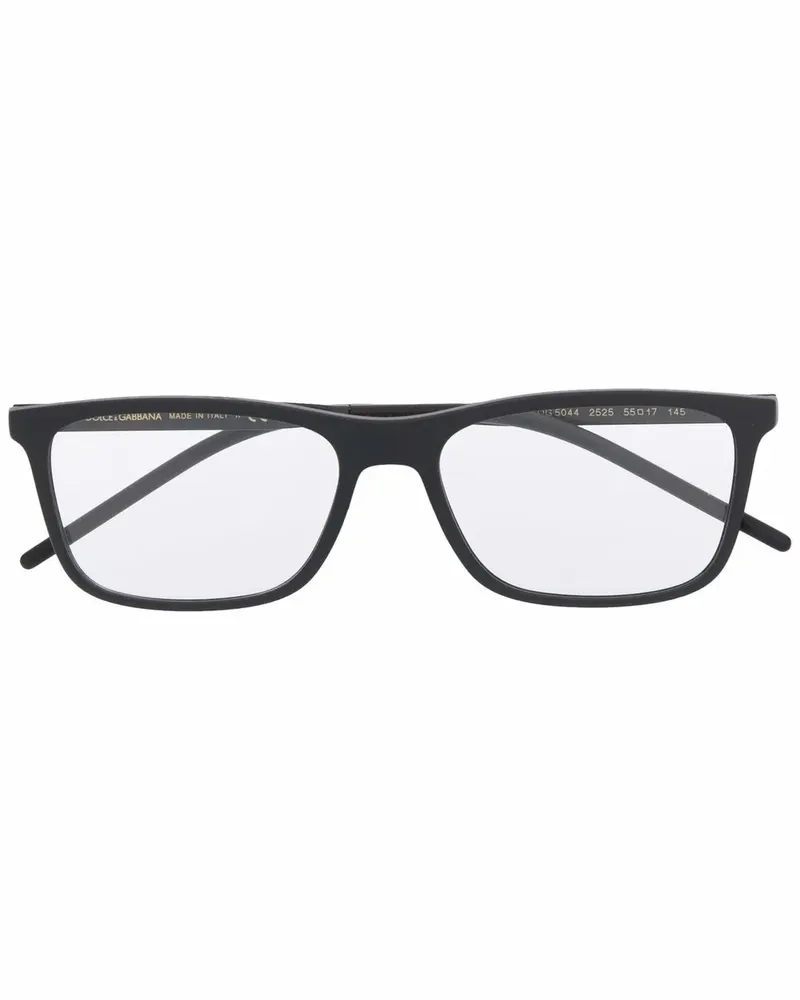 Dolce & Gabbana Eckige Brille mit mattem Finish - Schwarz Schwarz