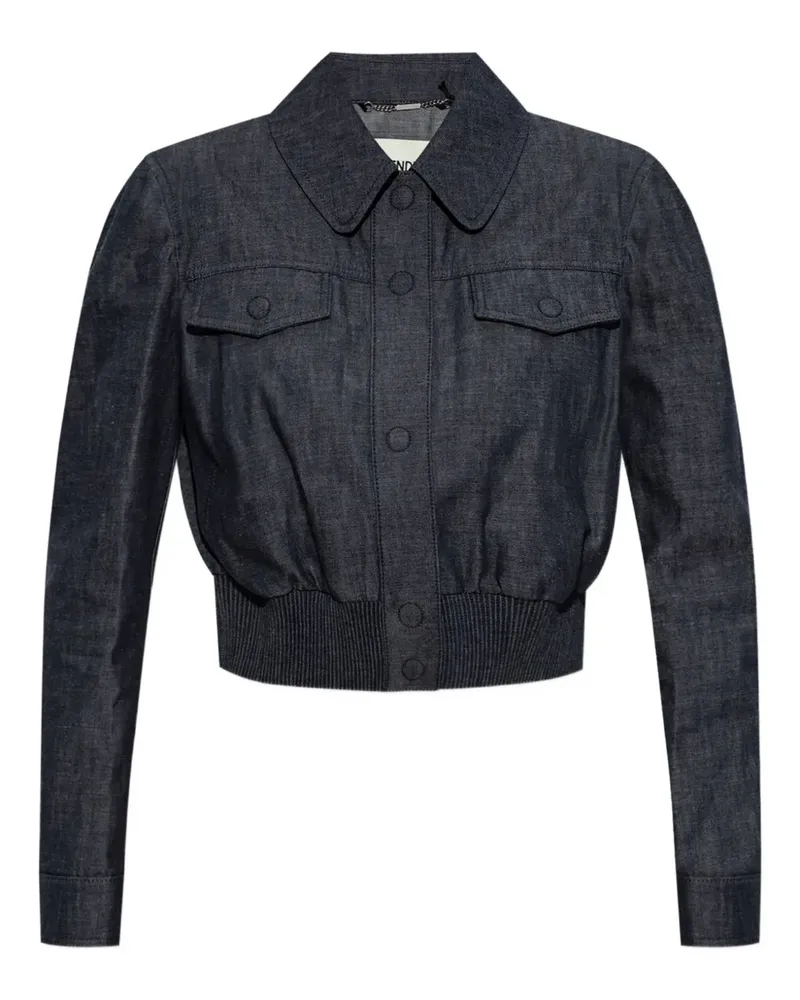 Fendi Geknöpfte Jacke mit elastischem Bund - Blau Blau