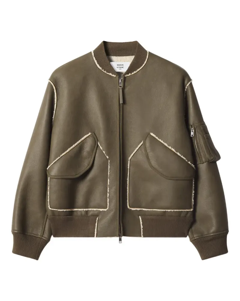 Kitsuné Bomberjacke mit Shearling-Besatz - Grün Grün