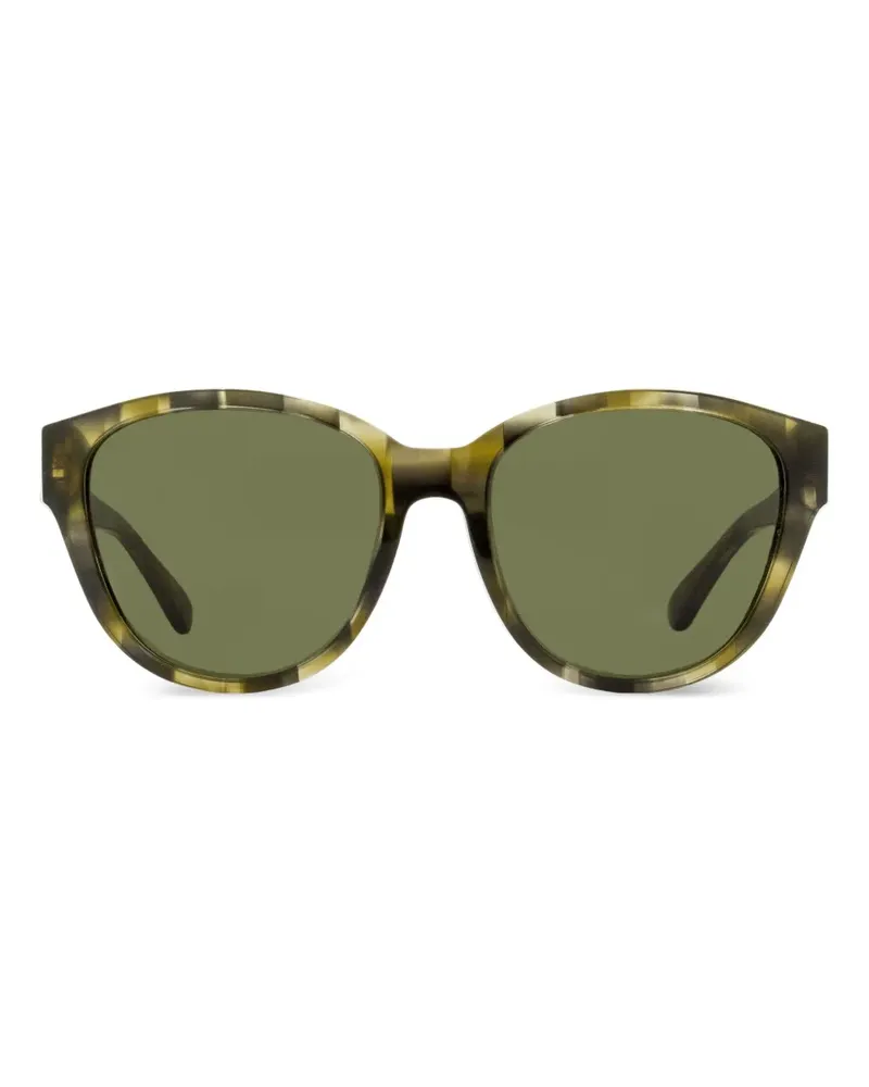 Tory Burch Pantos Sonnenbrille mit Logo-Schild - Braun Braun