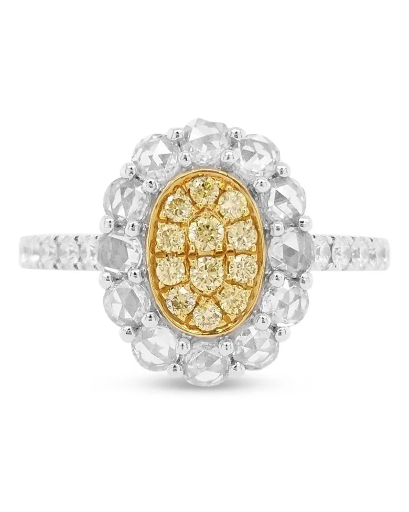 HYT Jewelry 18kt Gelbgold- und Platinring mit Diamanten - Silber Silber