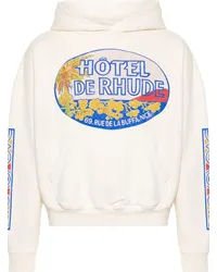 RHUDE Hotel Hoodie aus Baumwolle Weiß