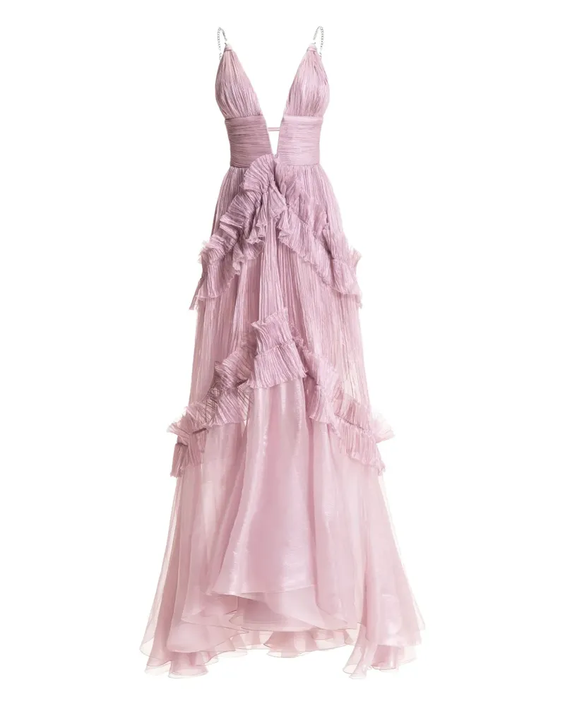 Maria Lucia Hohan Asymmetrisches Yarinna Kleid mit Rüschen - Rosa Rosa