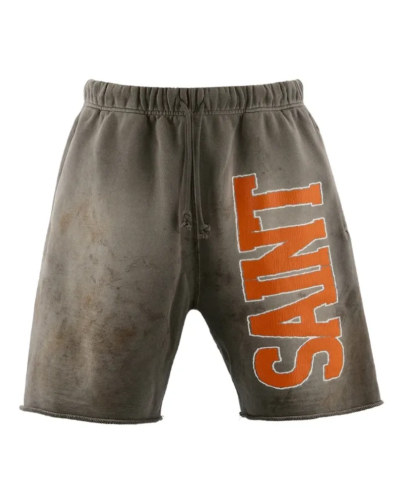 SAINT MXXXXXX logo-print track shorts - Grau Grau