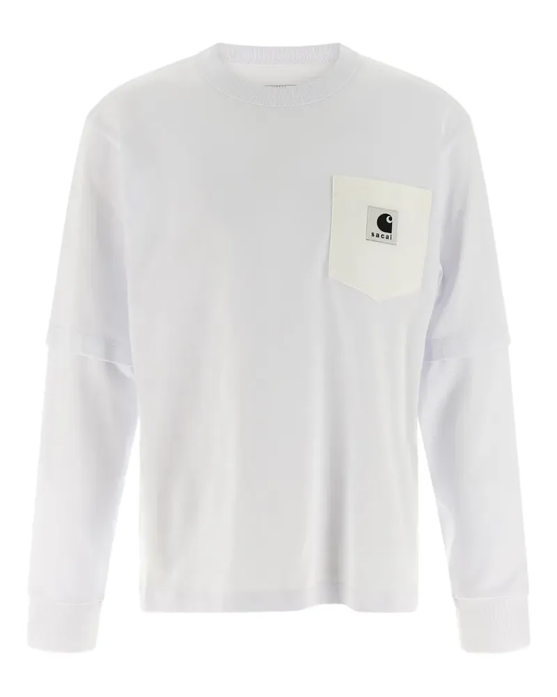 Sacai x Carhartt Wip logo-patch T-shirt - Weiß Weiß