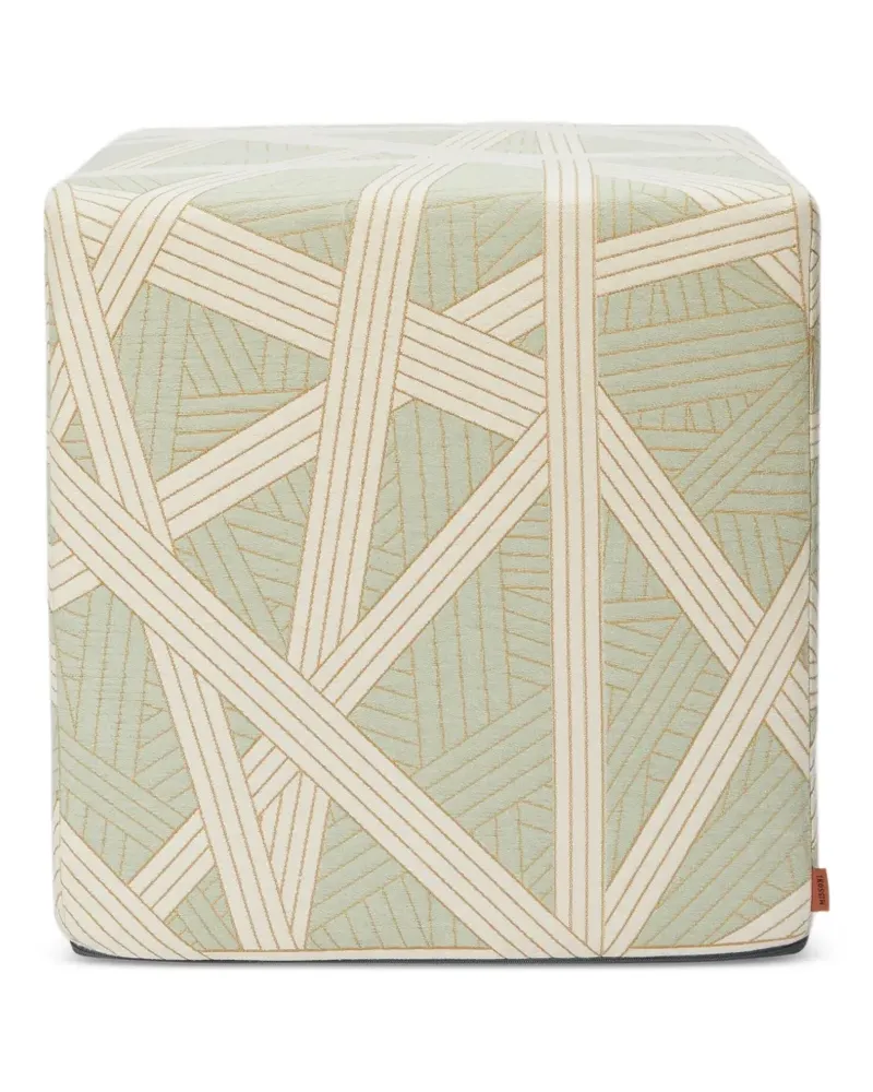Missoni Home Geometrisch gemusterter Ottoman Cube Hocker - Grün Grün