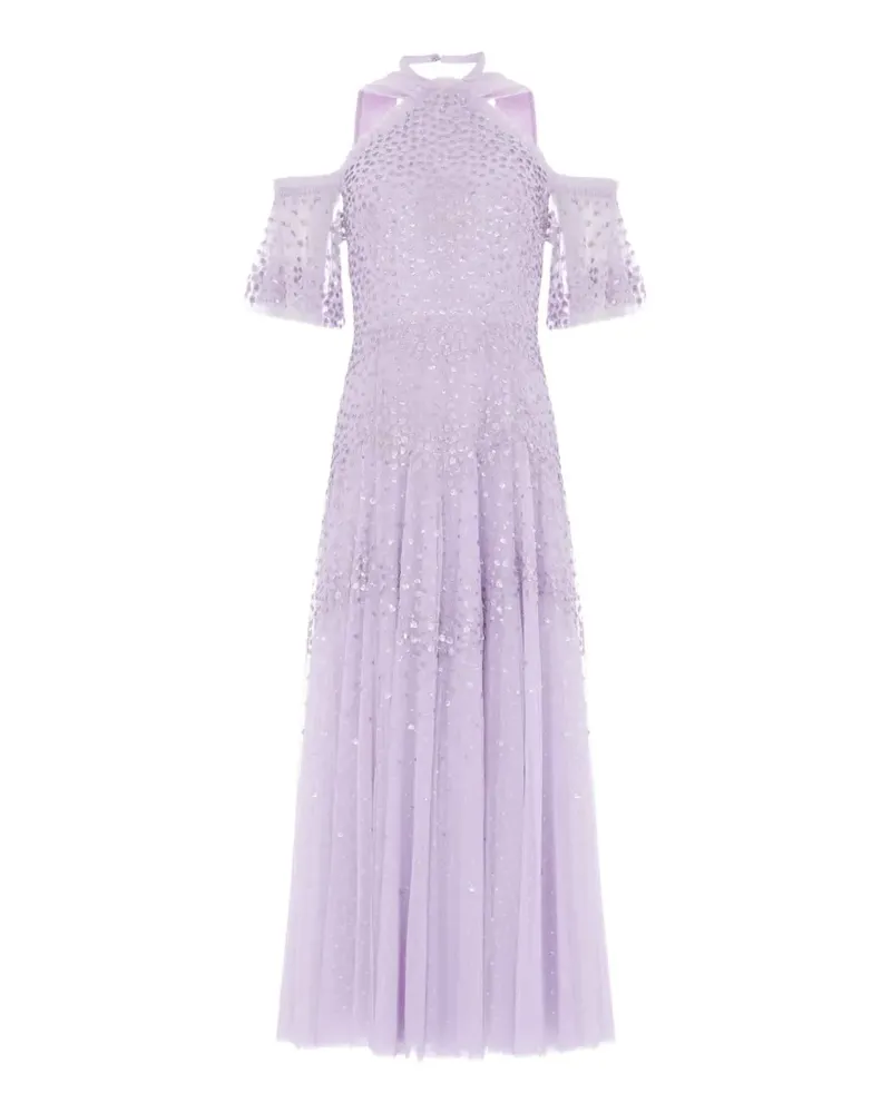 Needle & Thread Neckholder-Maxikleid mit Wellensaum - Violett Violett