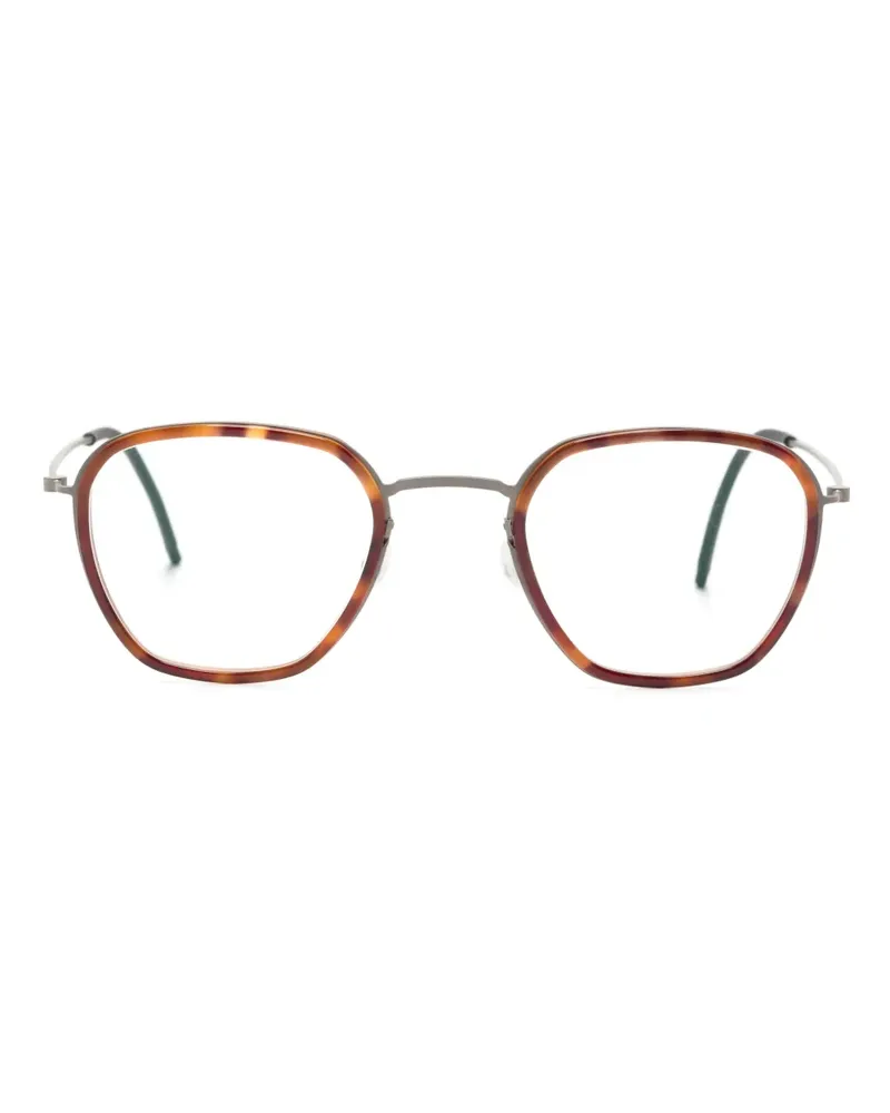 Lindberg Runde Brille in Schildpattoptik - Grau Grau