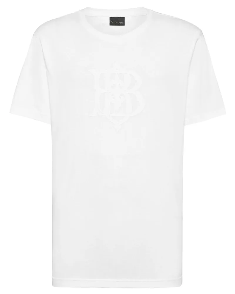 Billionaire T-Shirt mit Logo-Print Weiß