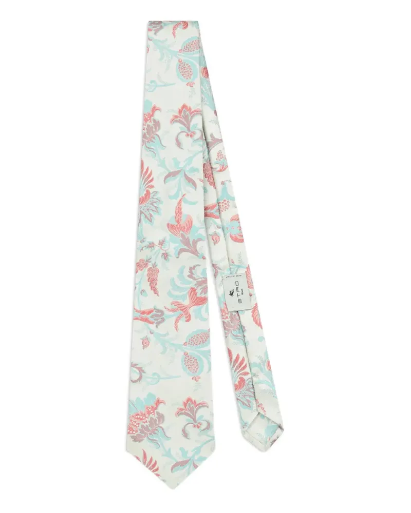Etro Jacquard-Krawatte mit Blumenmotiv - Nude Nude