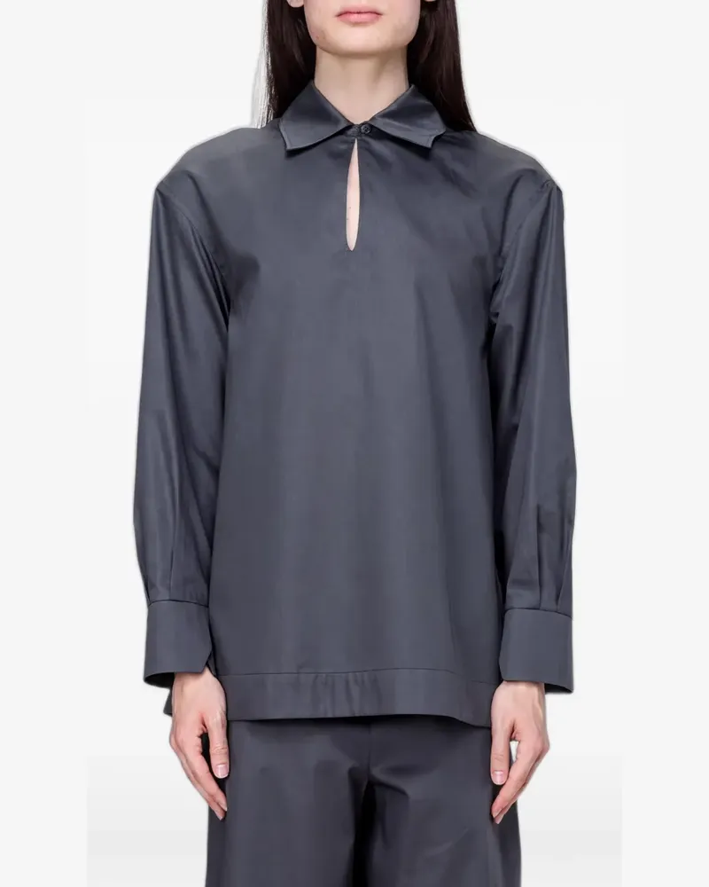 Max Mara Abano Bluse mit Schlüsselloch - Grau Grau