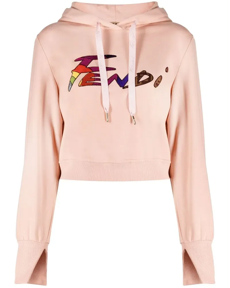 Fendi Hoodie mit Logo-Stickerei - Rosa Rosa