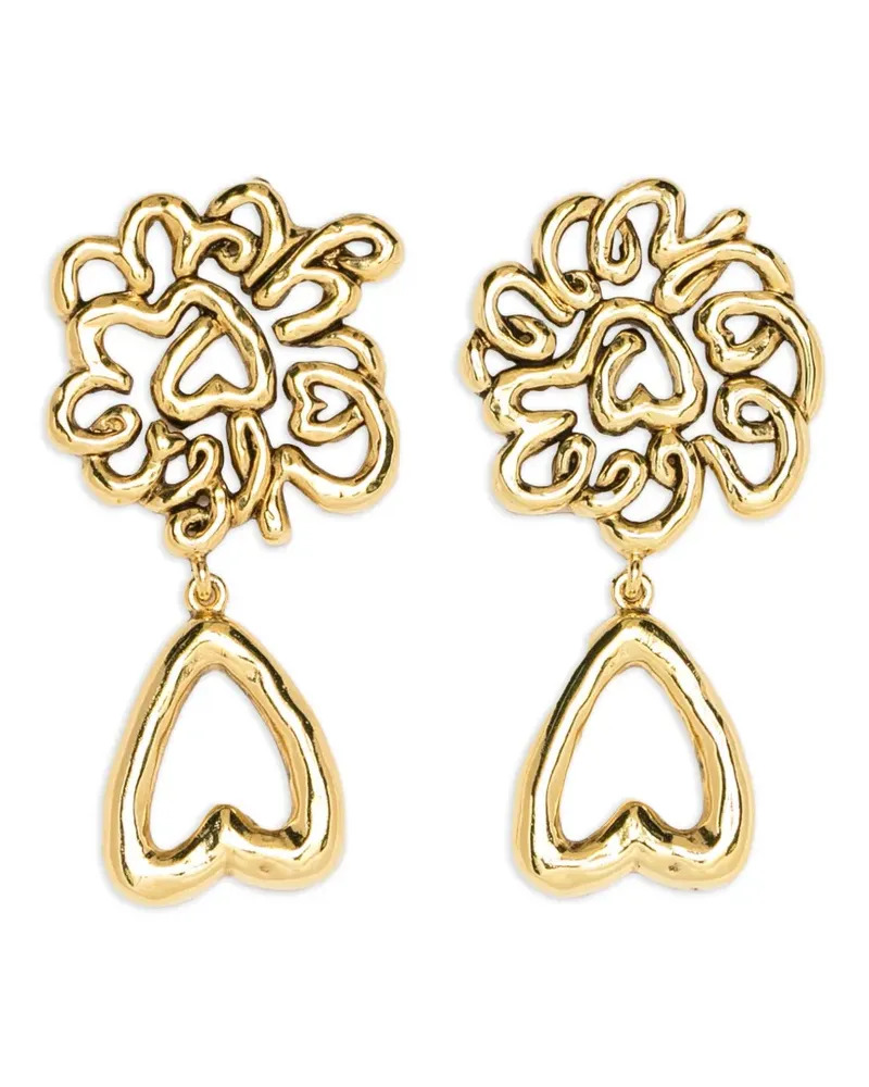 Aurélie Bidermann sweeny heart-detail earrings - Gold Gold