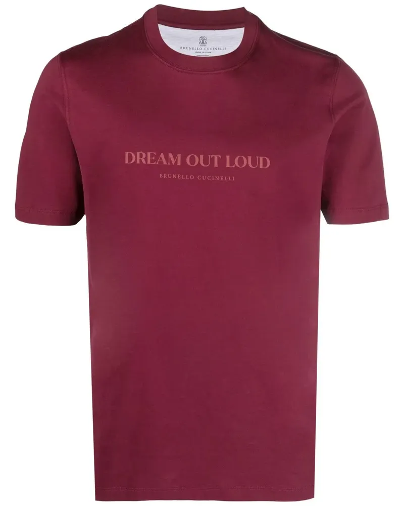Brunello Cucinelli T-Shirt mit Slogan-Print - Rot Rot