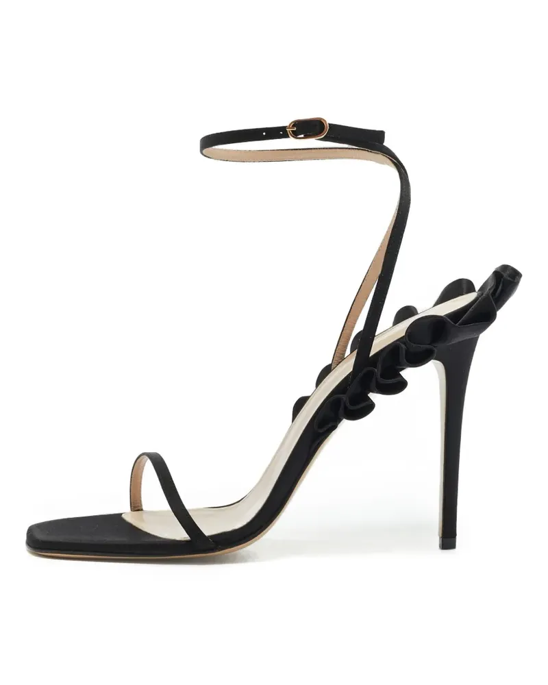 FourTwoFour on Fairfax Rouches Sandalen mit Knöchelriemen - Schwarz Schwarz