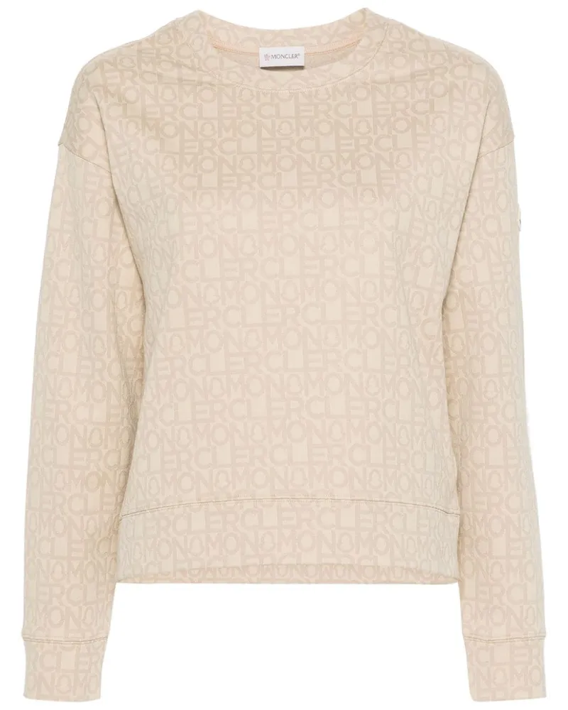 Moncler Jacquard-Sweatshirt mit Monogramm - Nude Nude