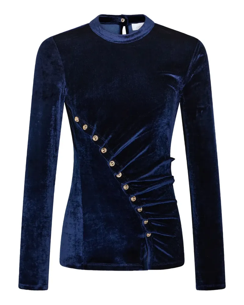 Paco Rabanne Drapiertes Samtoberteil - Blau Blau