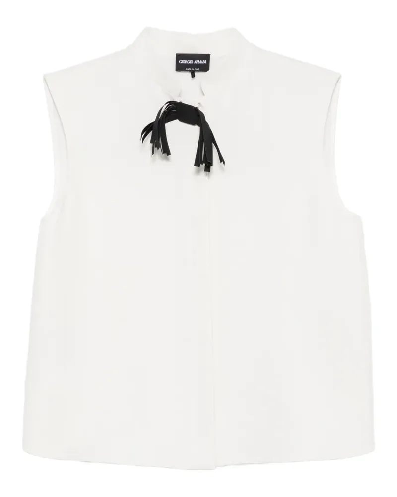Giorgio Armani bow-detail sleeveless shirt - Nude Nude
