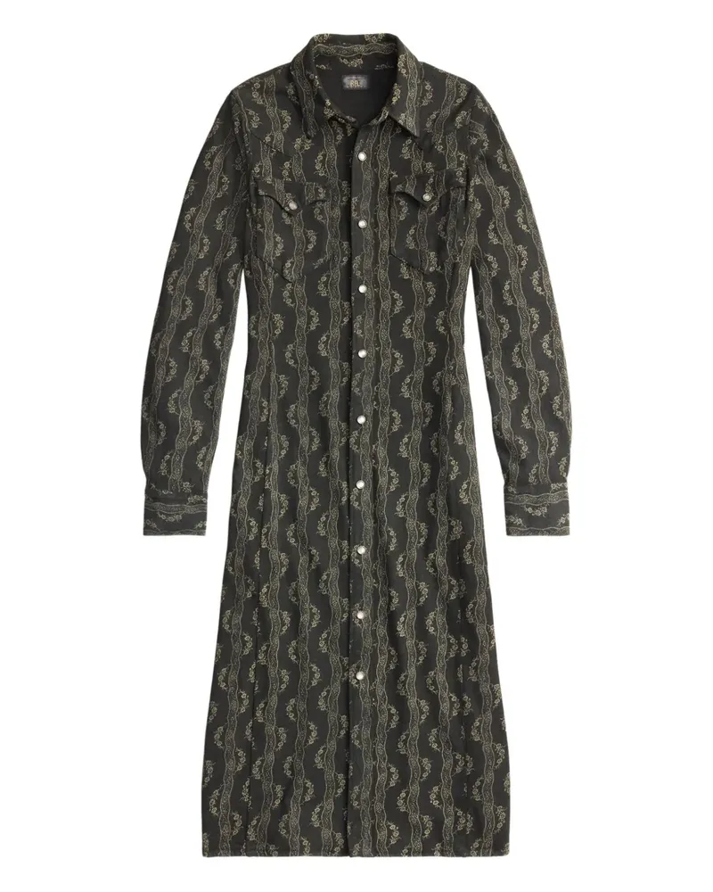 Ralph Lauren Geknöpftes Hemdkleid mit Blumen - Grün Grün
