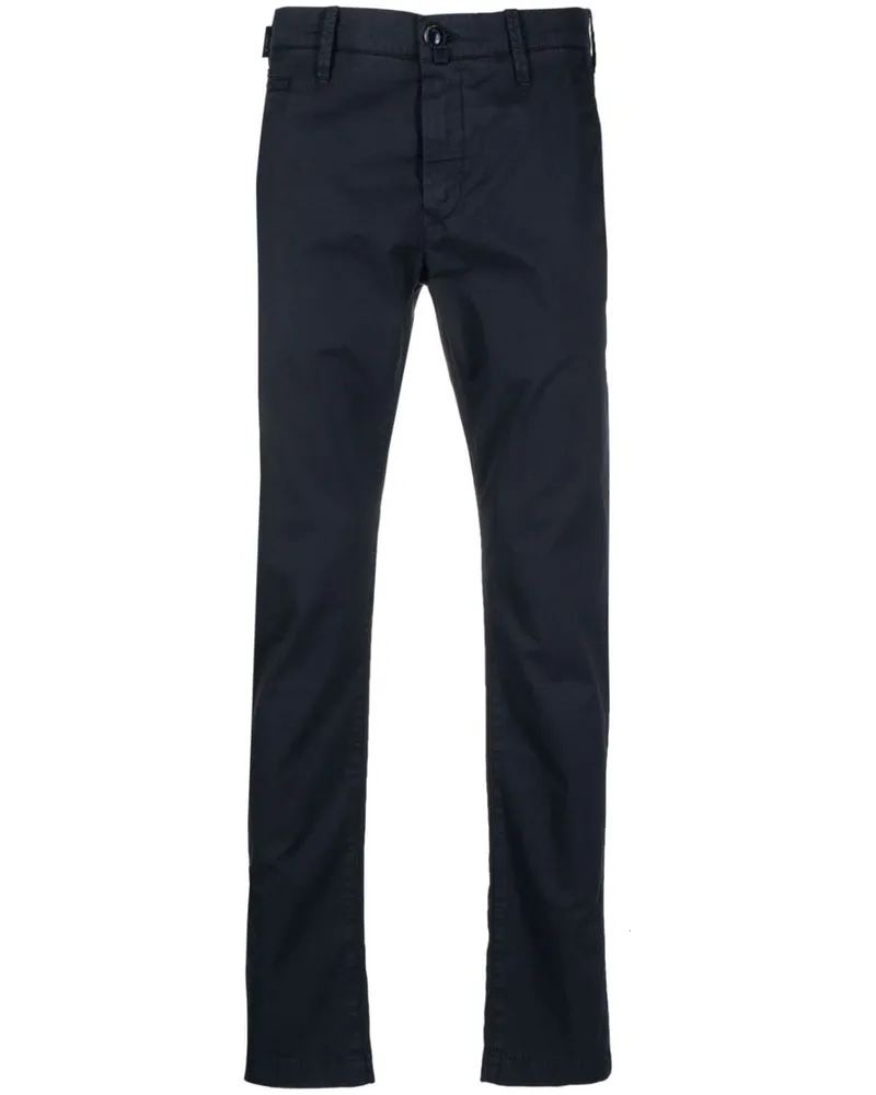 Jacob Cohën Gerade Hose mit Logo-Patch - Blau Blau